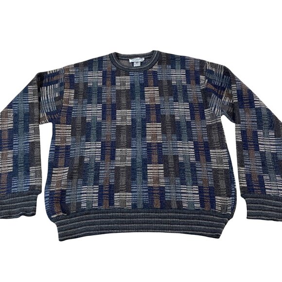 Vintage Tricots St. Raphael Merino Wool Sweater Men's Medium 80s 90s Crosby - Picture 1 of 5